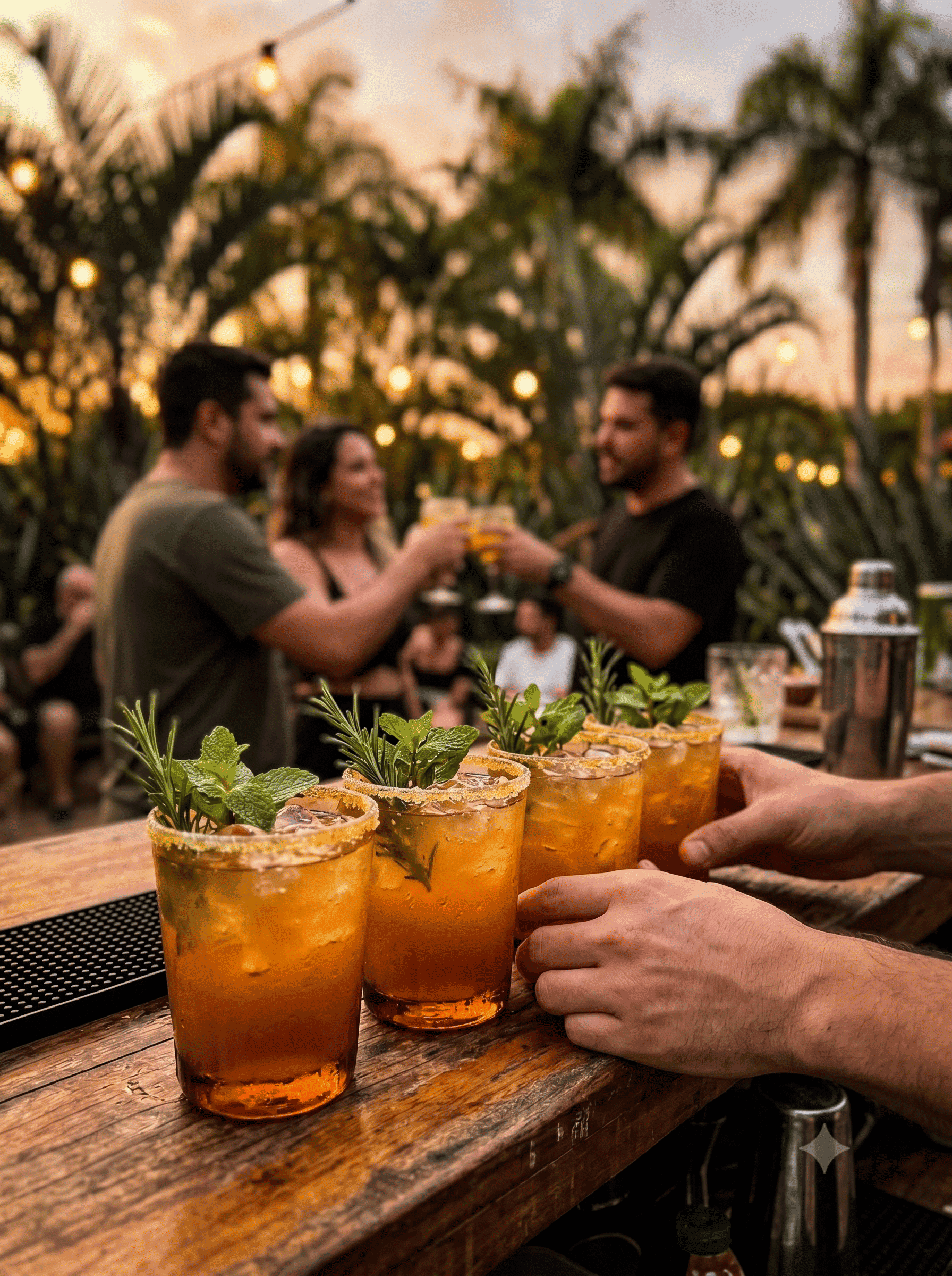 Drinks autorais no lounge do festival